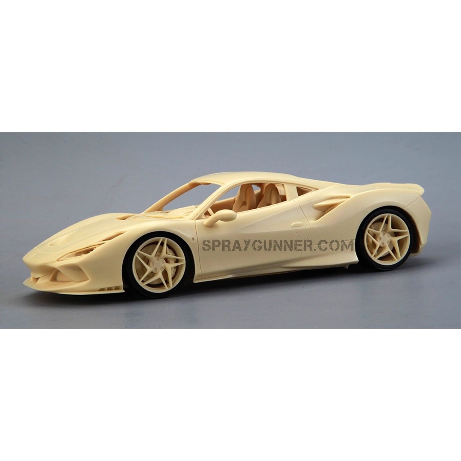 An incredibly accurate copy of the high-end sports automobile is included in the ALPHA MODEL 1/24 scale model car kit, Ferrari F8 Tributo. ideal for collectors and model lovers.