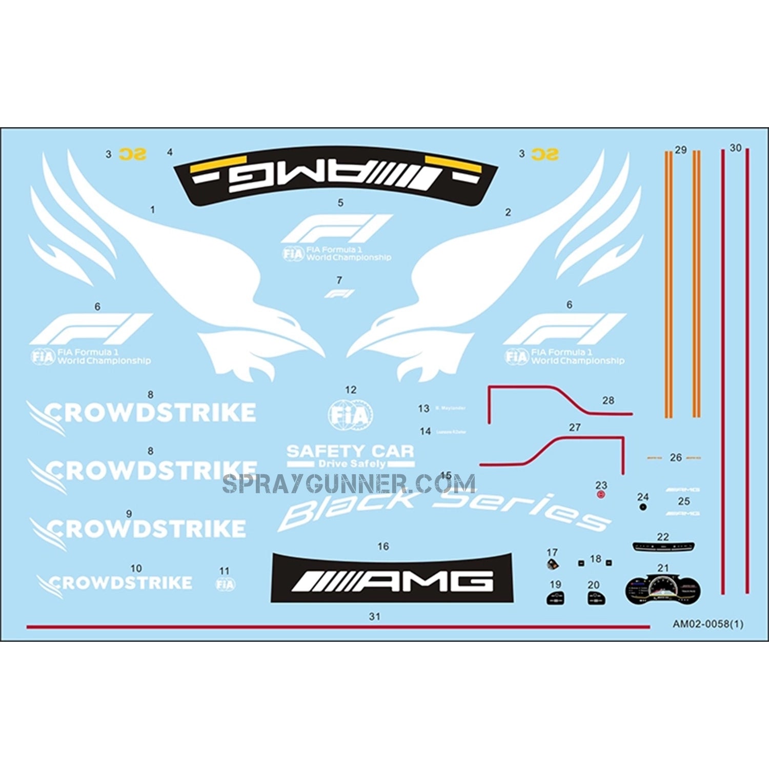 An extremely accurate copy of the Mercedes AMG GT Black Series with precision pieces and aerodynamic design is included in the ALPHA MODEL 1/24 scale model vehicle kit.