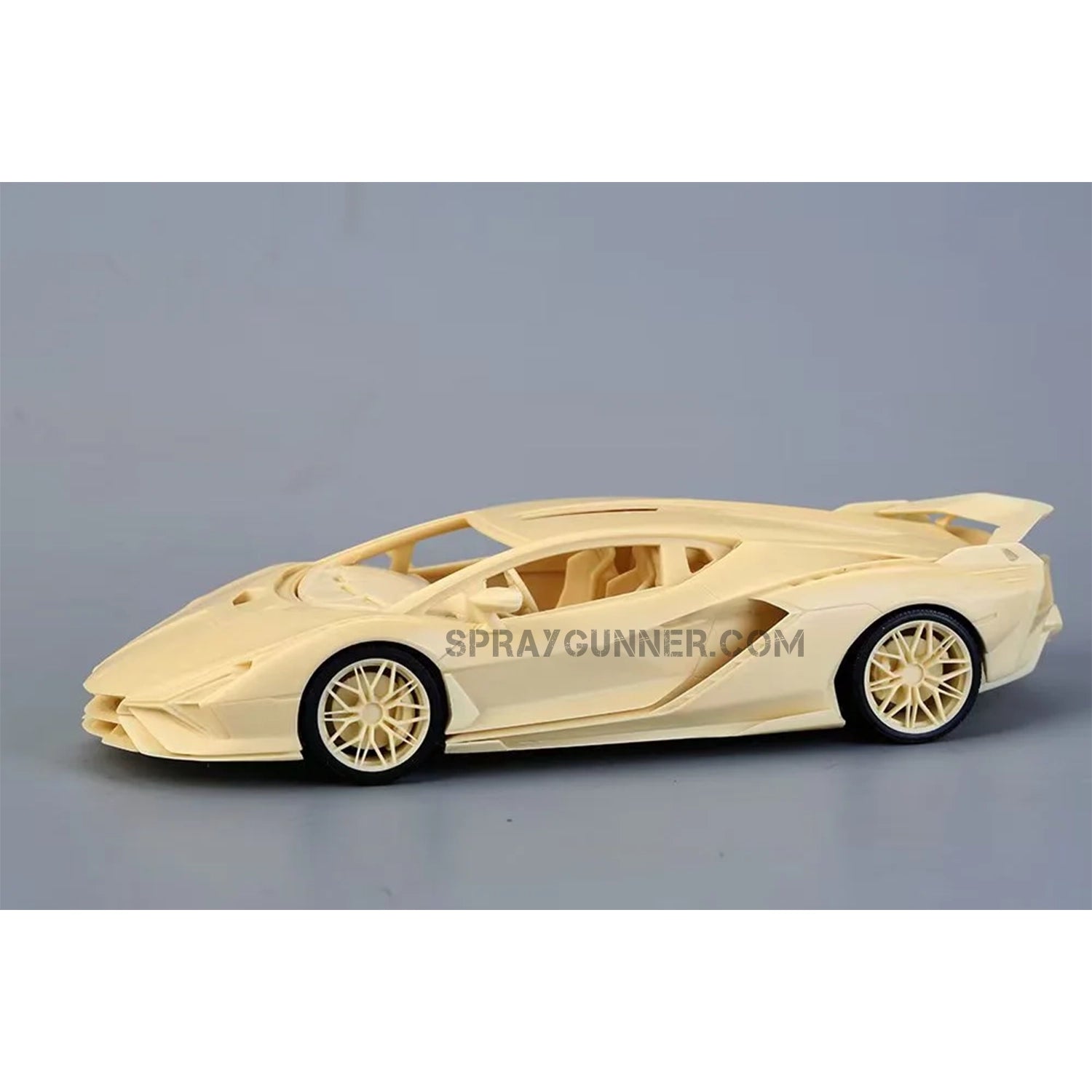With both open and closed door perspectives, the Lamborghini Sián is depicted in great detail in this ALPHA MODEL 1/24 Scale Model Car Kit.