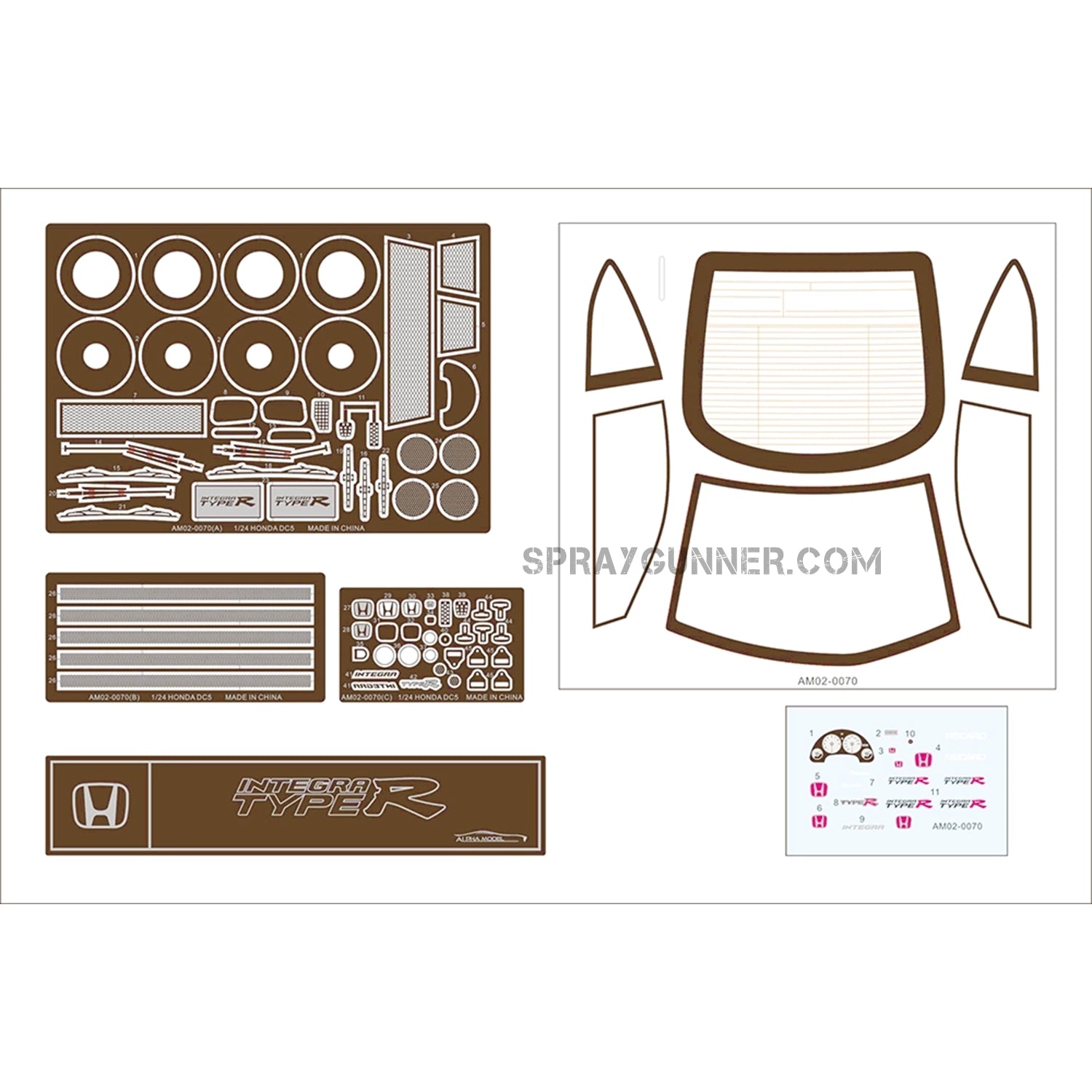 An extremely detailed recreation of the legendary sports automobile is included in the ALPHA MODEL 1/24 scale model kit of the Honda Integra (DC5) Type-R. For collectors and amateurs, ideal.
