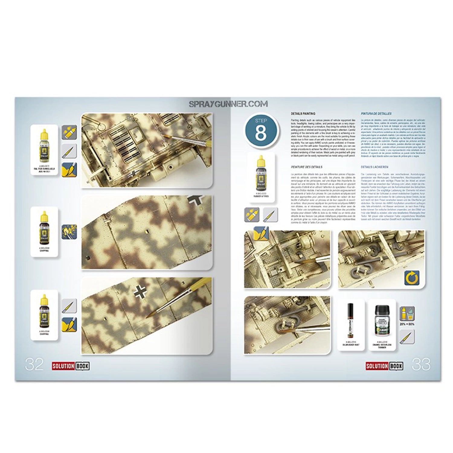 AMMO by MIG How to Paint WWII German Mid-War Vehicles SOLUTION BOOK 21 (Multilingual Book) - Urbanlystore