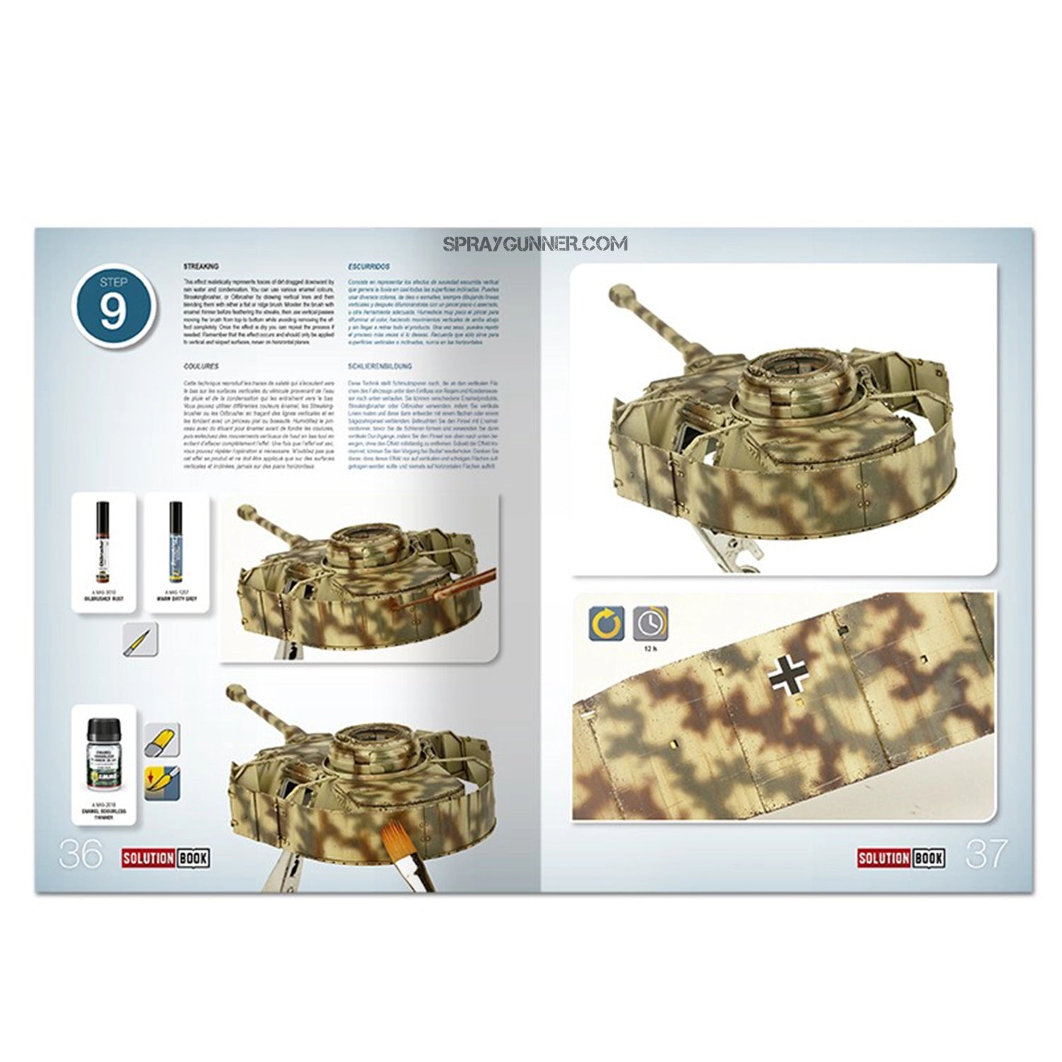 AMMO by MIG How to Paint WWII German Mid-War Vehicles SOLUTION BOOK 21 (Multilingual Book) - Urbanlystore