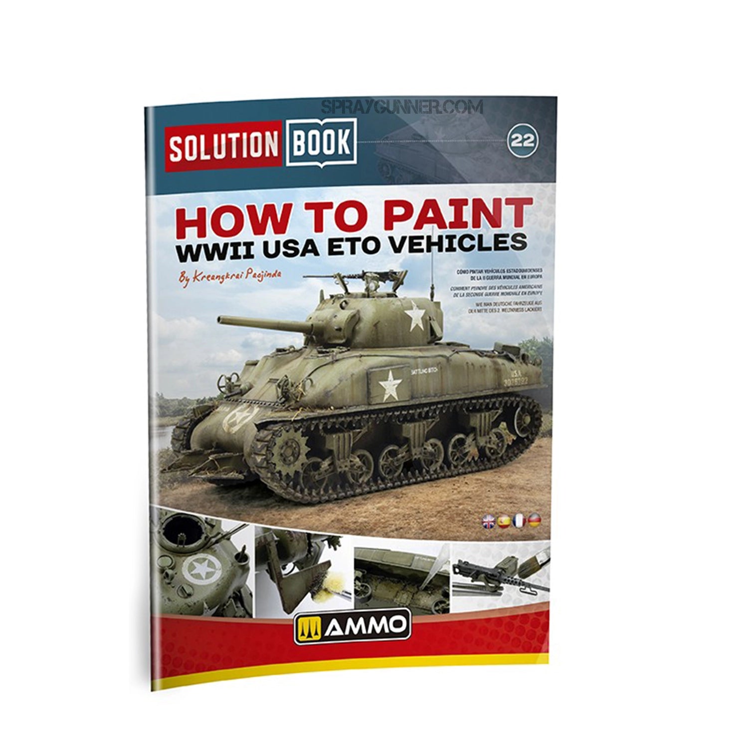 Ammo by MIG Publications SOLUTION BOOK 22 - How to Paint WWII USA ETO Vehicles (Multilingual Book) - Urbanlystore