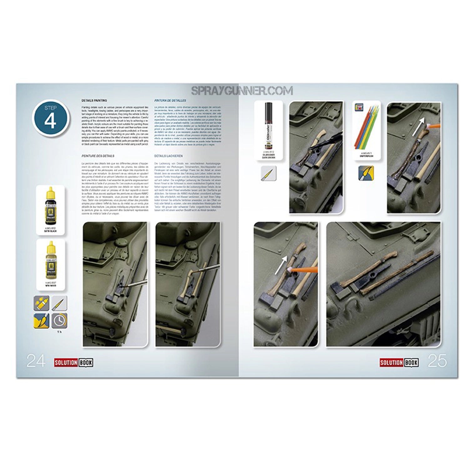 Ammo by MIG Publications SOLUTION BOOK 22 - How to Paint WWII USA ETO Vehicles (Multilingual Book) - Urbanlystore