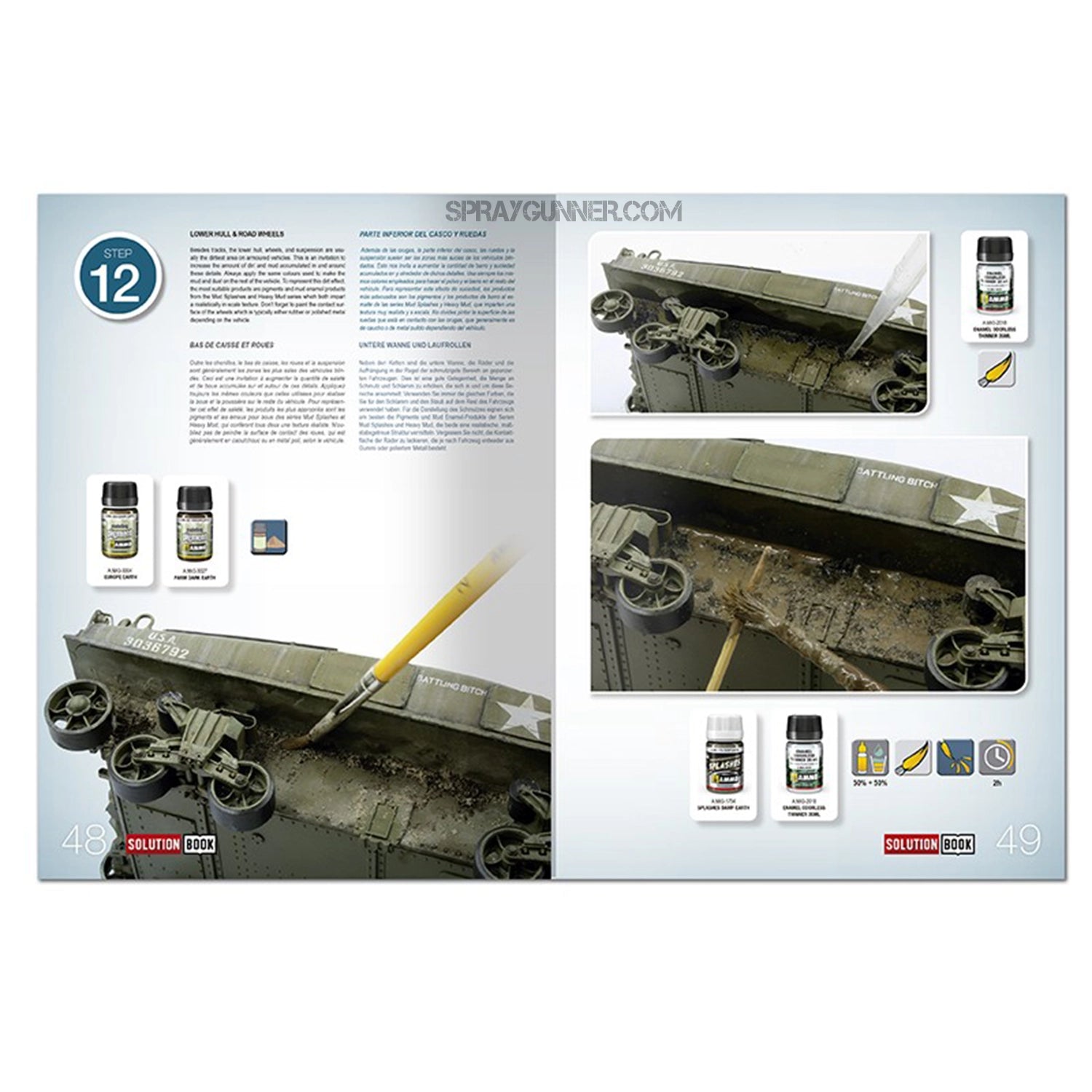Ammo by MIG Publications SOLUTION BOOK 22 - How to Paint WWII USA ETO Vehicles (Multilingual Book) - Urbanlystore