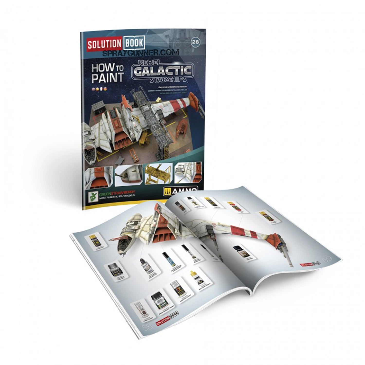 BOOK 28: AMMO by MIG SOLUTION: Painting Rebel Galactic Starships. For fans of scale models, a comprehensive guide with professional methods, precise instructions, and sophisticated weathering effects.