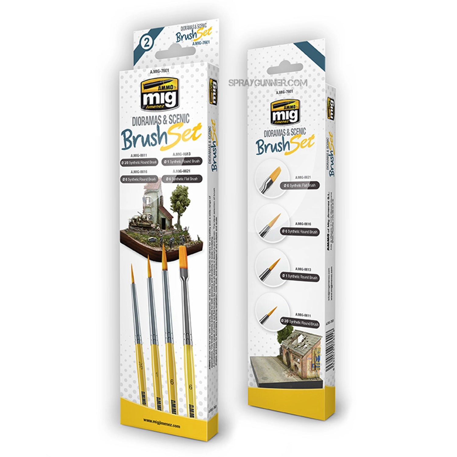 AMMO by MIG Brush Sets - Diorama & Scenic Brush Set - Urbanlystore