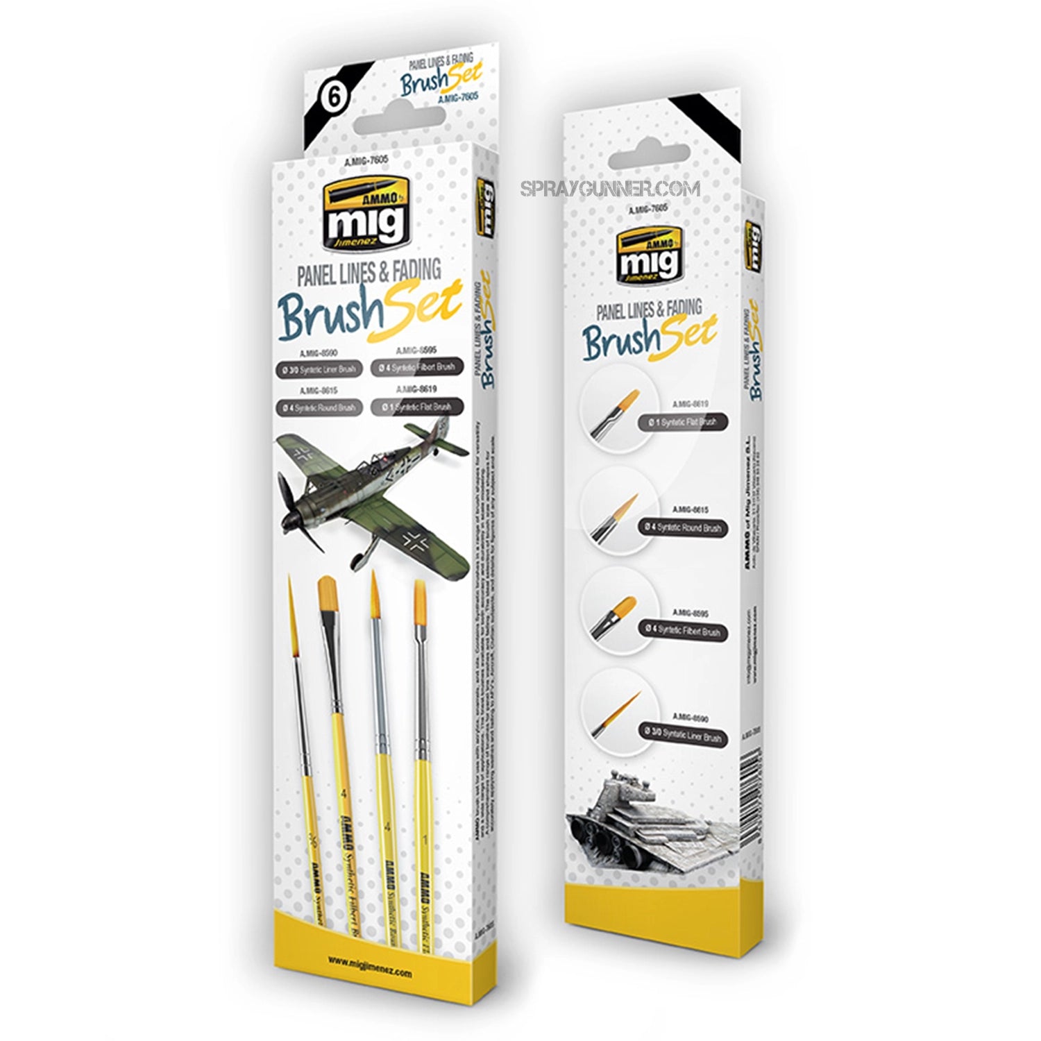 AMMO by MIG Brush Sets - Panel Lines and Fading Brush Set - Urbanlystore
