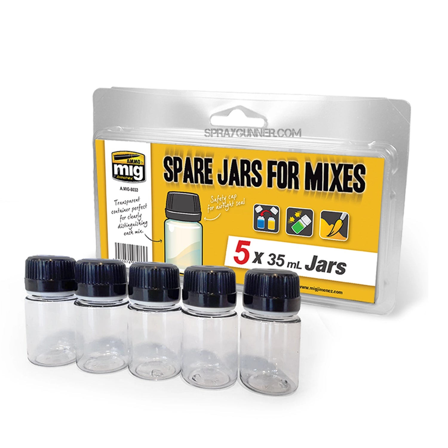 AMMO by MIG Accessories Spare Jars for Mixes (5 x 35ml jars) - Urbanlystore