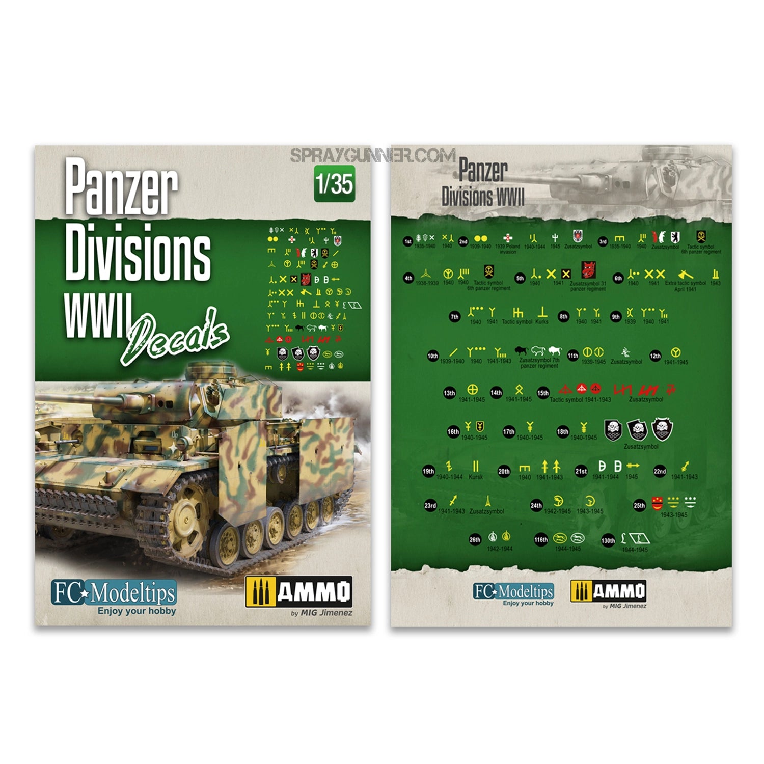 AMMO by MIG Decal Sheets - Panzer Divisions WWII Decals 1/35 - Urbanlystore