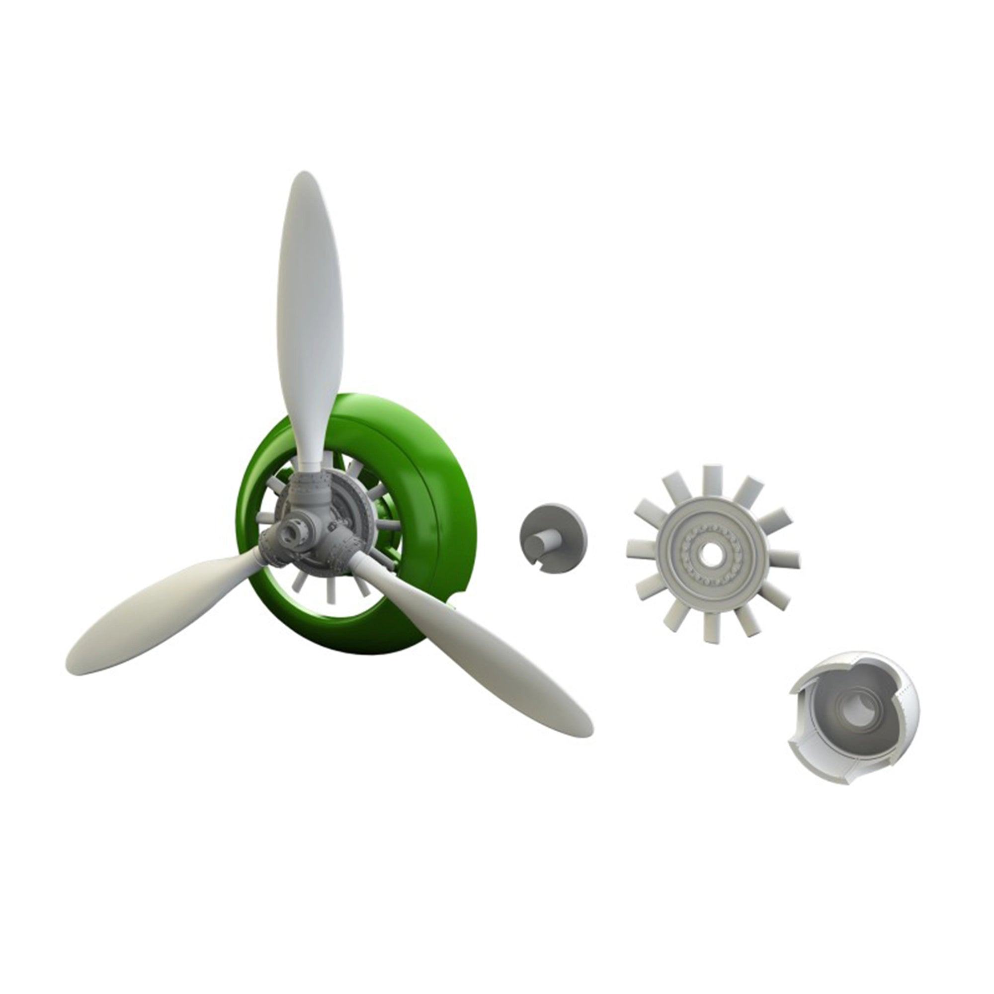 Propeller and engine assembly parts from AMMO by MIG Focke Wulf 190 A-5 1/48 scale model kit with precision-molded components.