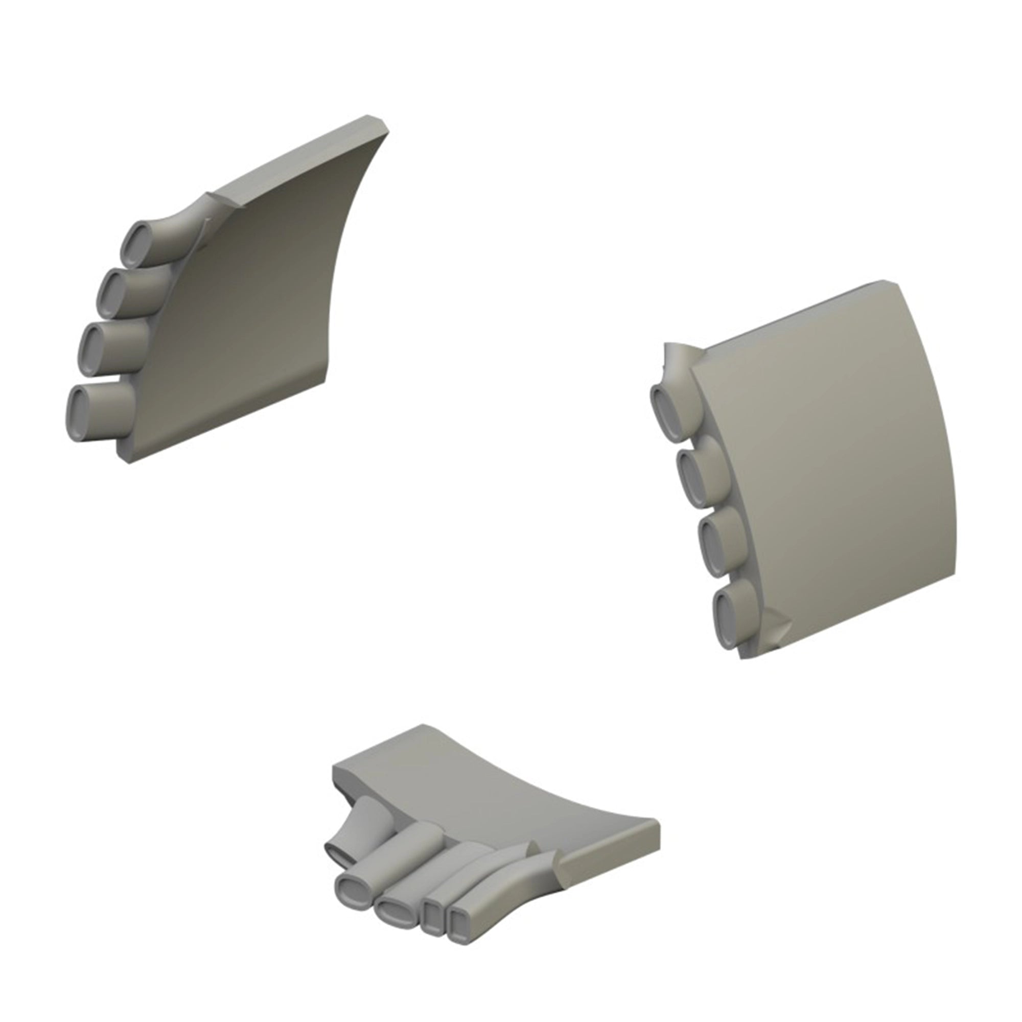 Close-up of resin exhaust parts included in the Focke Wulf 190 A-5 Premium Edition scale model kit.