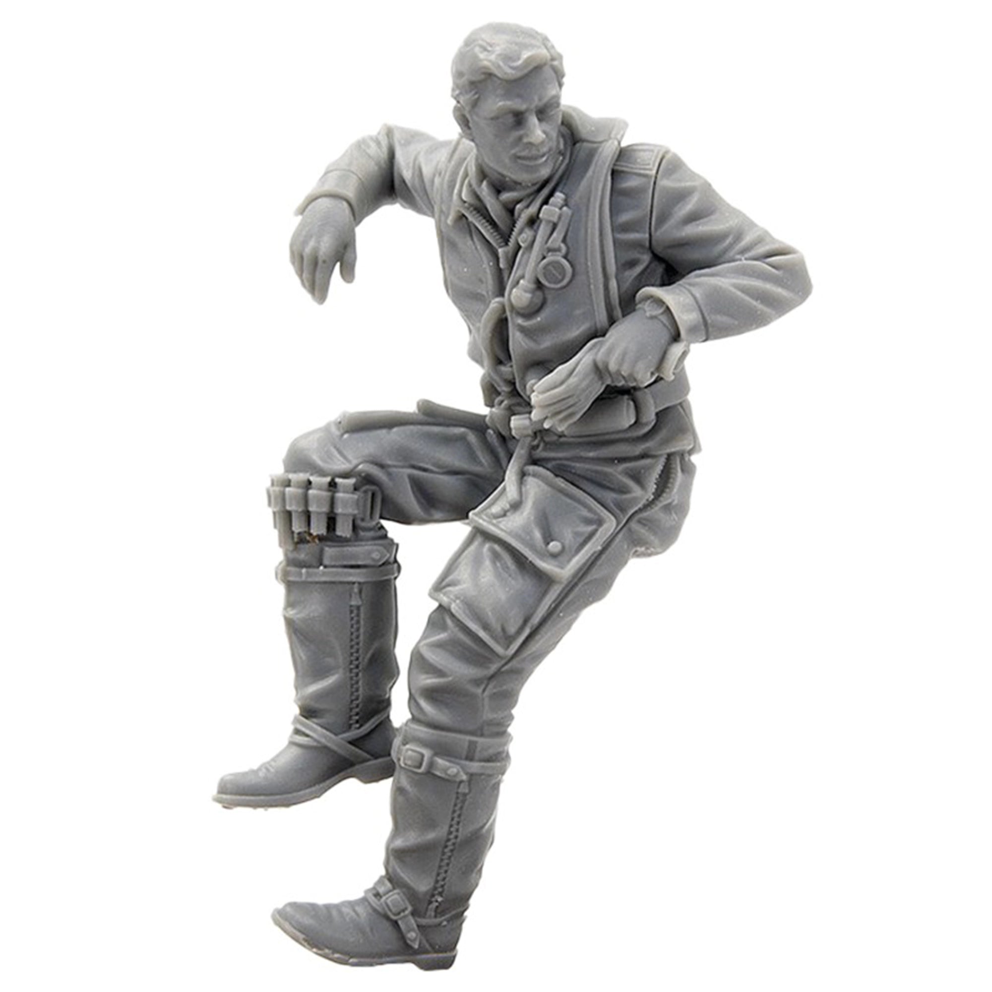 Highly detailed 3D-printed pilot figure included in the AMMO by MIG Focke Wulf 190 A-5 model kit.