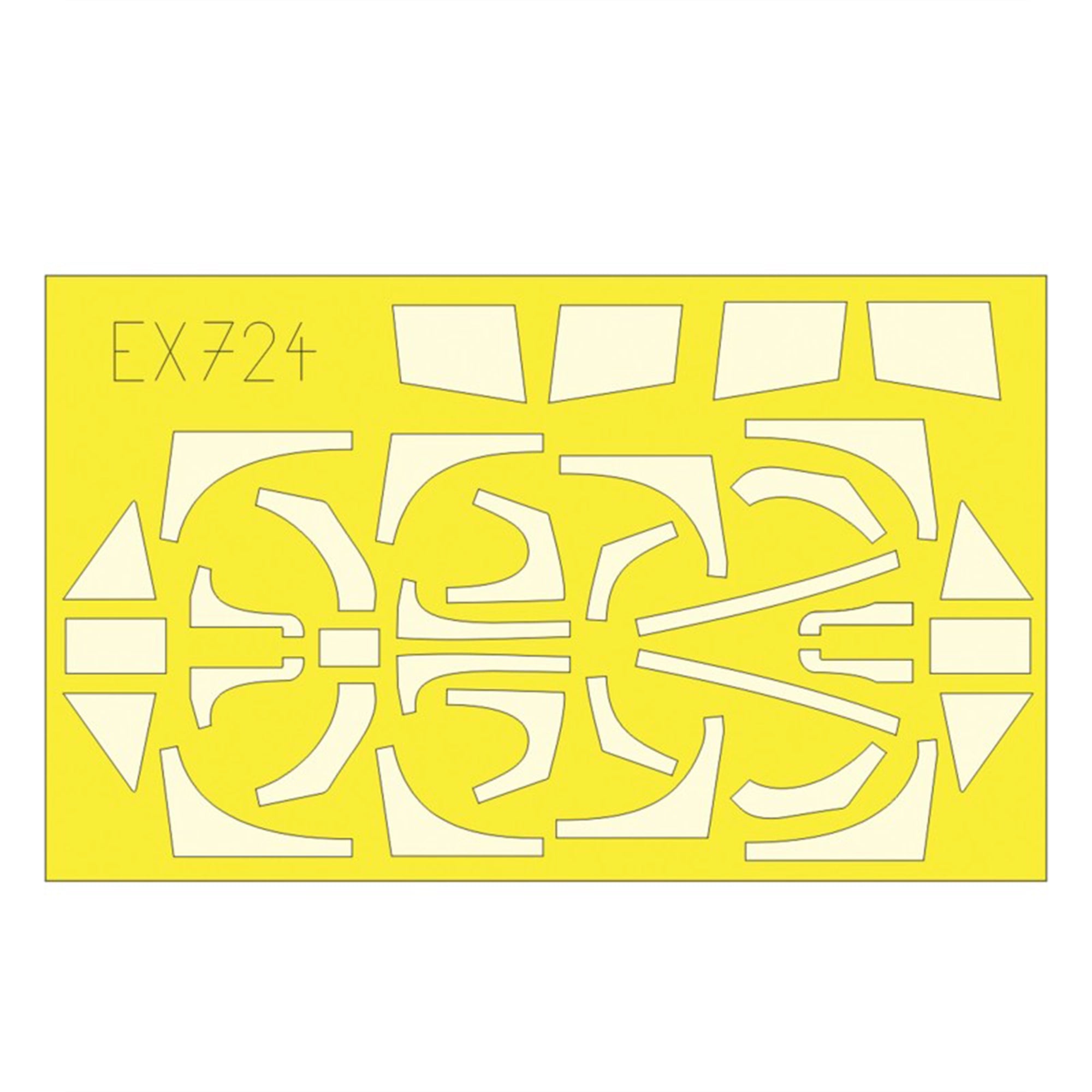 Pre-cut masking sheet for canopy and wheels of Focke Wulf 190 A-5 model kit, ensuring precise paint application.