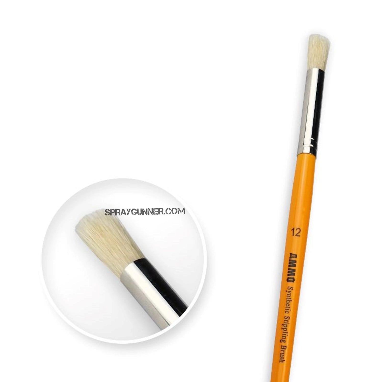 AMMO by MIG Brushes - 12 Synthetic Stippling Brush - Urbanlystore