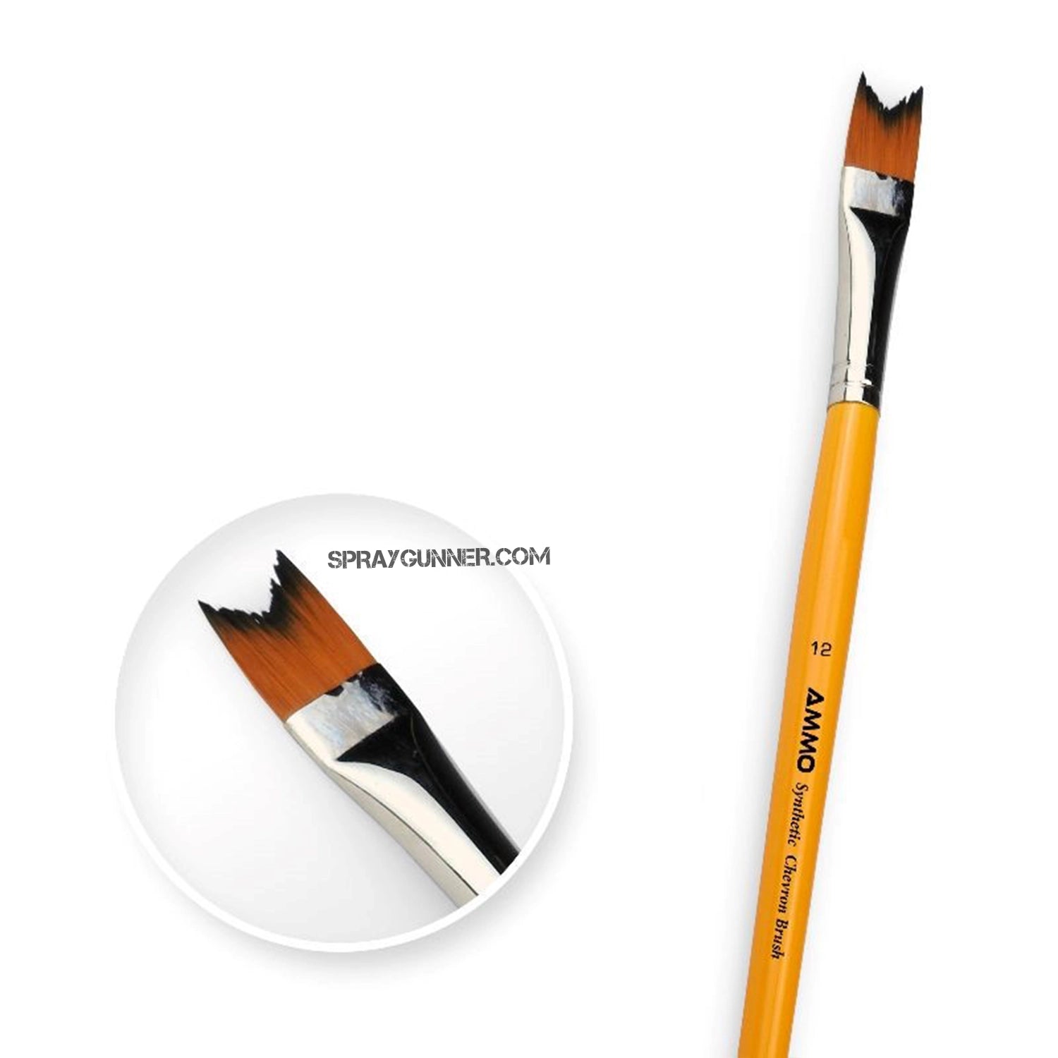 AMMO by MIG Brushes - 12 Synthetic Chevron Brush - Urbanlystore