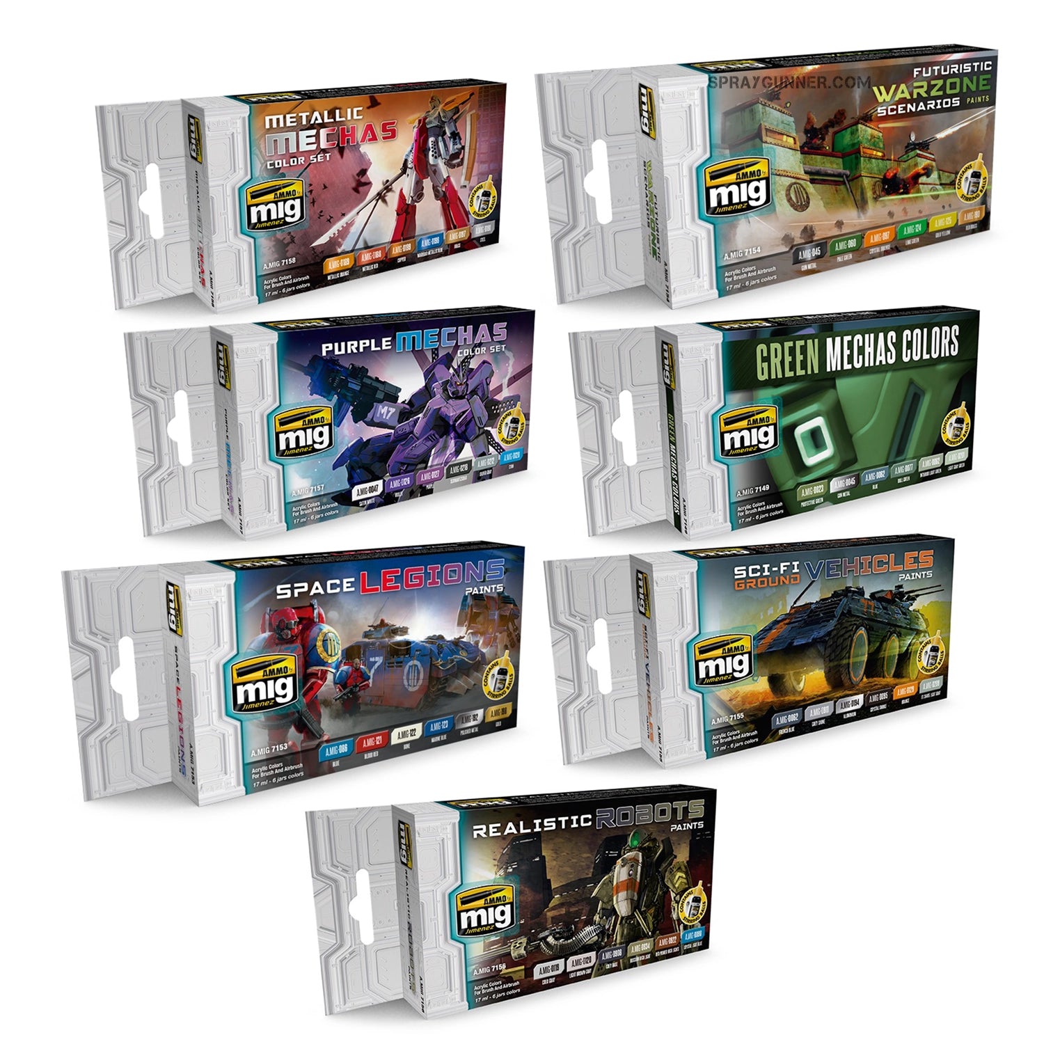 AMMO by MIG Sci-Fi Mecha Warzone Paint Set