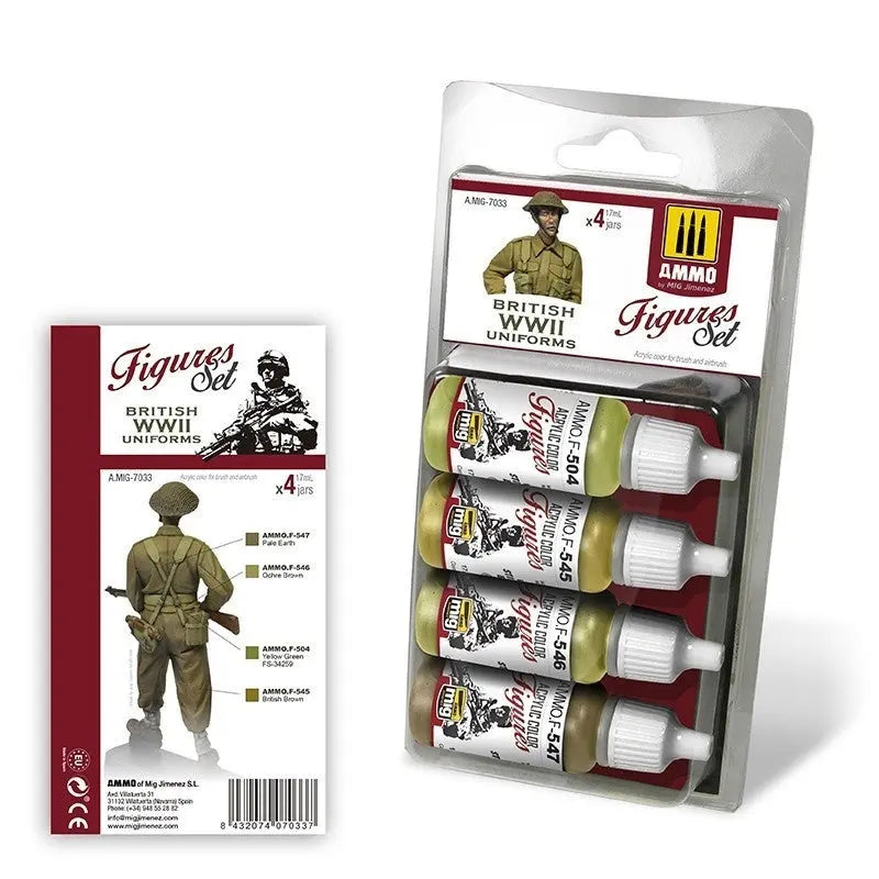 AMMO by MIG Acrylic Sets - BRITISH UNIFORMS WWII SET - Urbanlystore