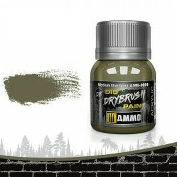 AMMO by MIG DIO Paints - DRYBRUSH Medium Olive Green - Urbanlystore