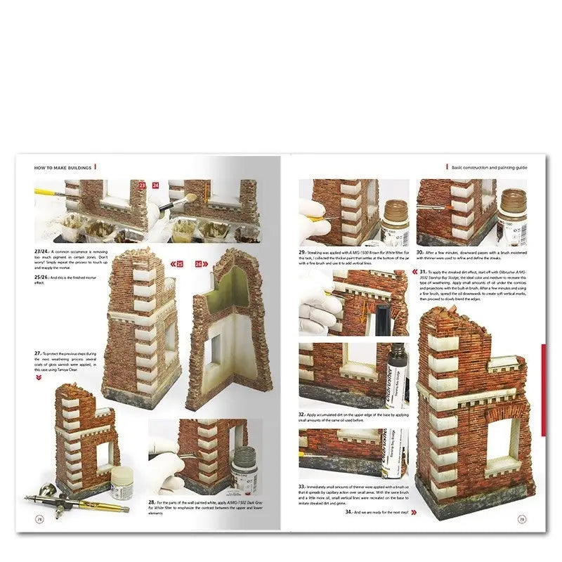 AMMO by MIG Publications - HOW TO MAKE BUILDINGS. BASIC CONSTRUCTION AND PAINTING GUIDE (English) - Urbanlystore