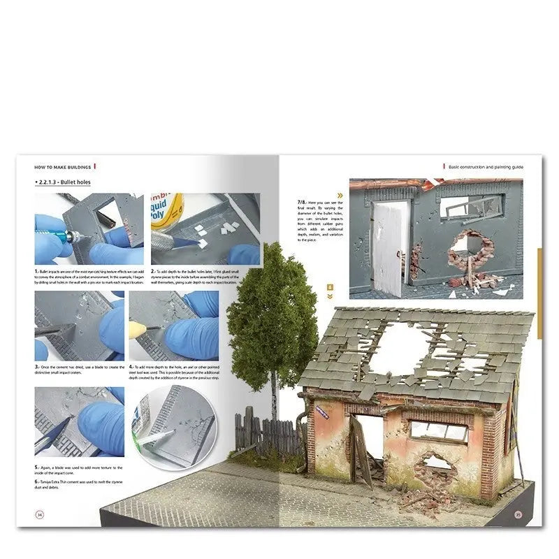 AMMO by MIG Publications - HOW TO MAKE BUILDINGS. BASIC CONSTRUCTION AND PAINTING GUIDE (English) - Urbanlystore