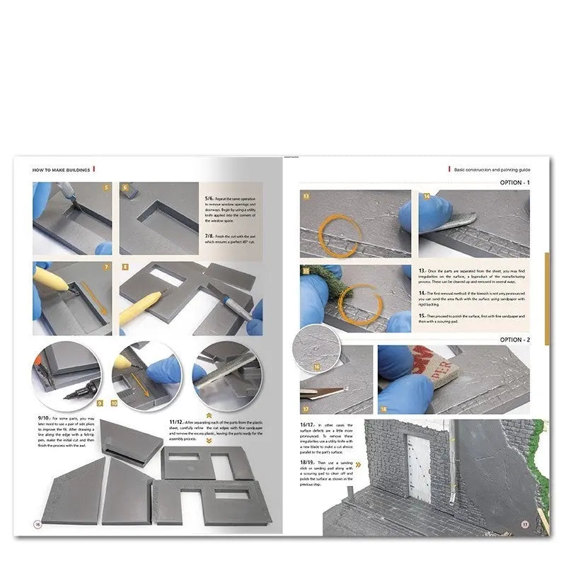 AMMO by MIG Publications - HOW TO MAKE BUILDINGS. BASIC CONSTRUCTION AND PAINTING GUIDE (English) - Urbanlystore