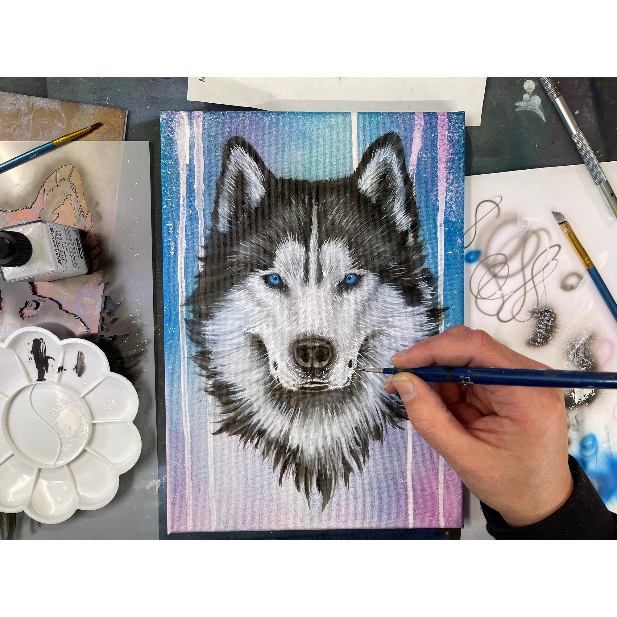 Airbrush Step by Step Stencil Set - Husky