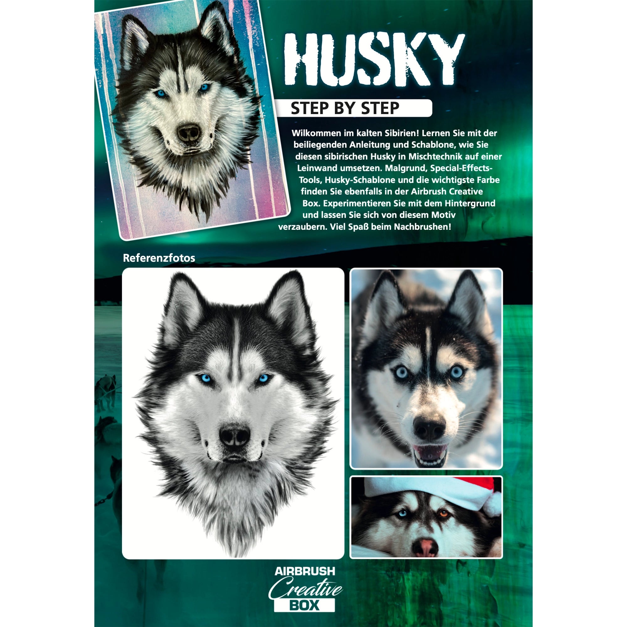Airbrush Step by Step Stencil Set - Husky
