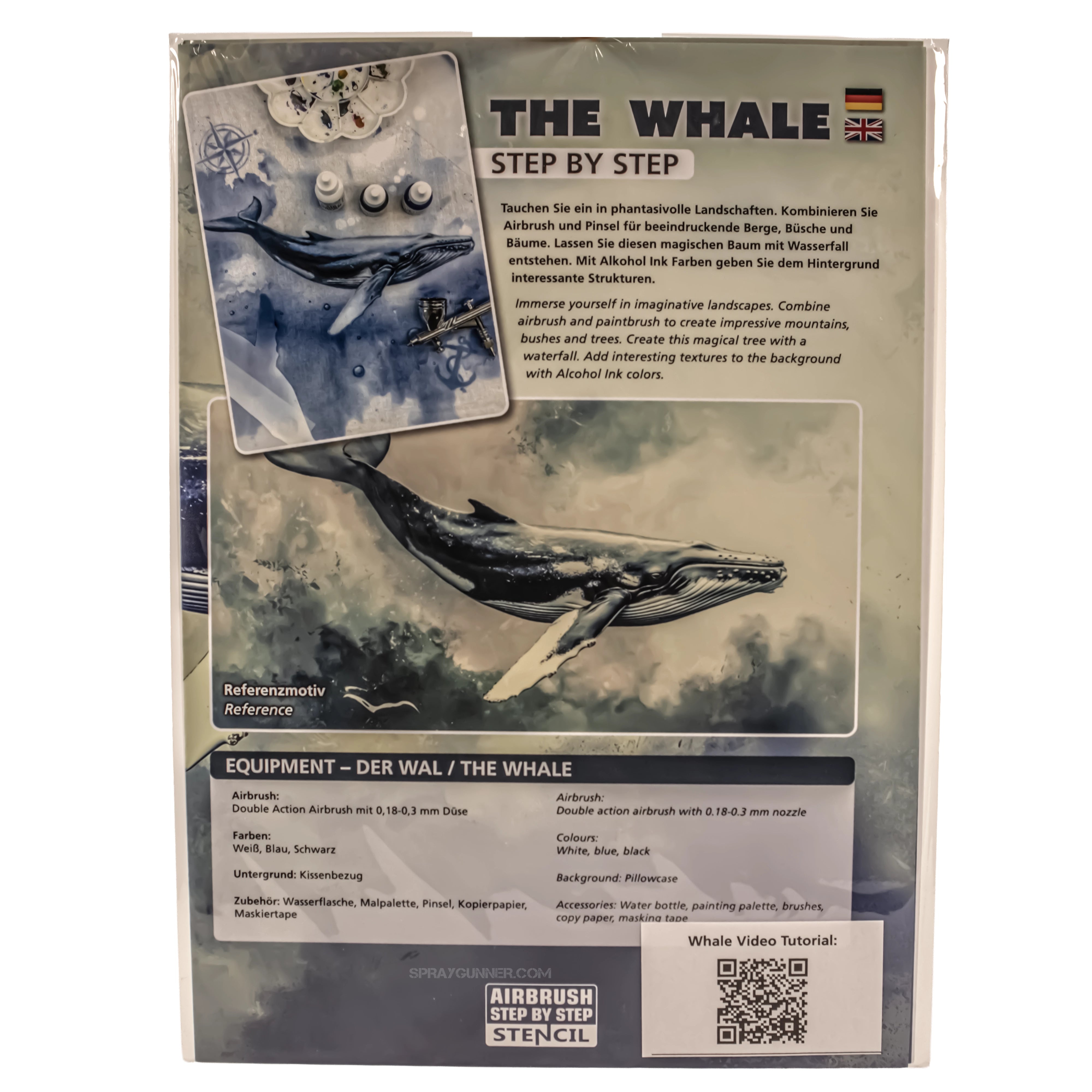 Airbrush Step by Step Stencil Set - Whale