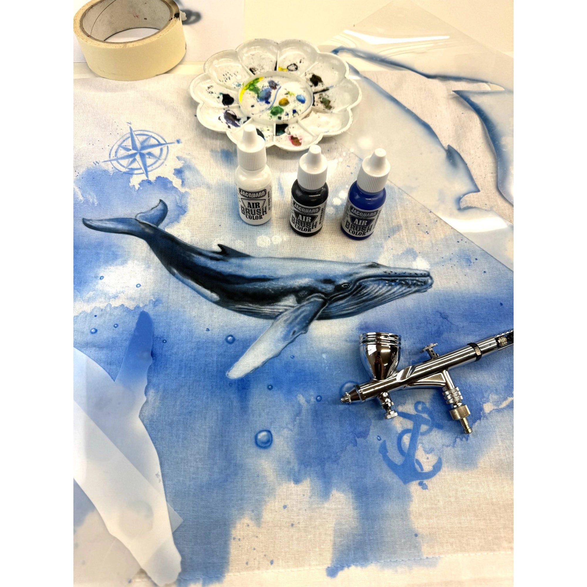 Airbrush Step by Step Stencil Set - Whale