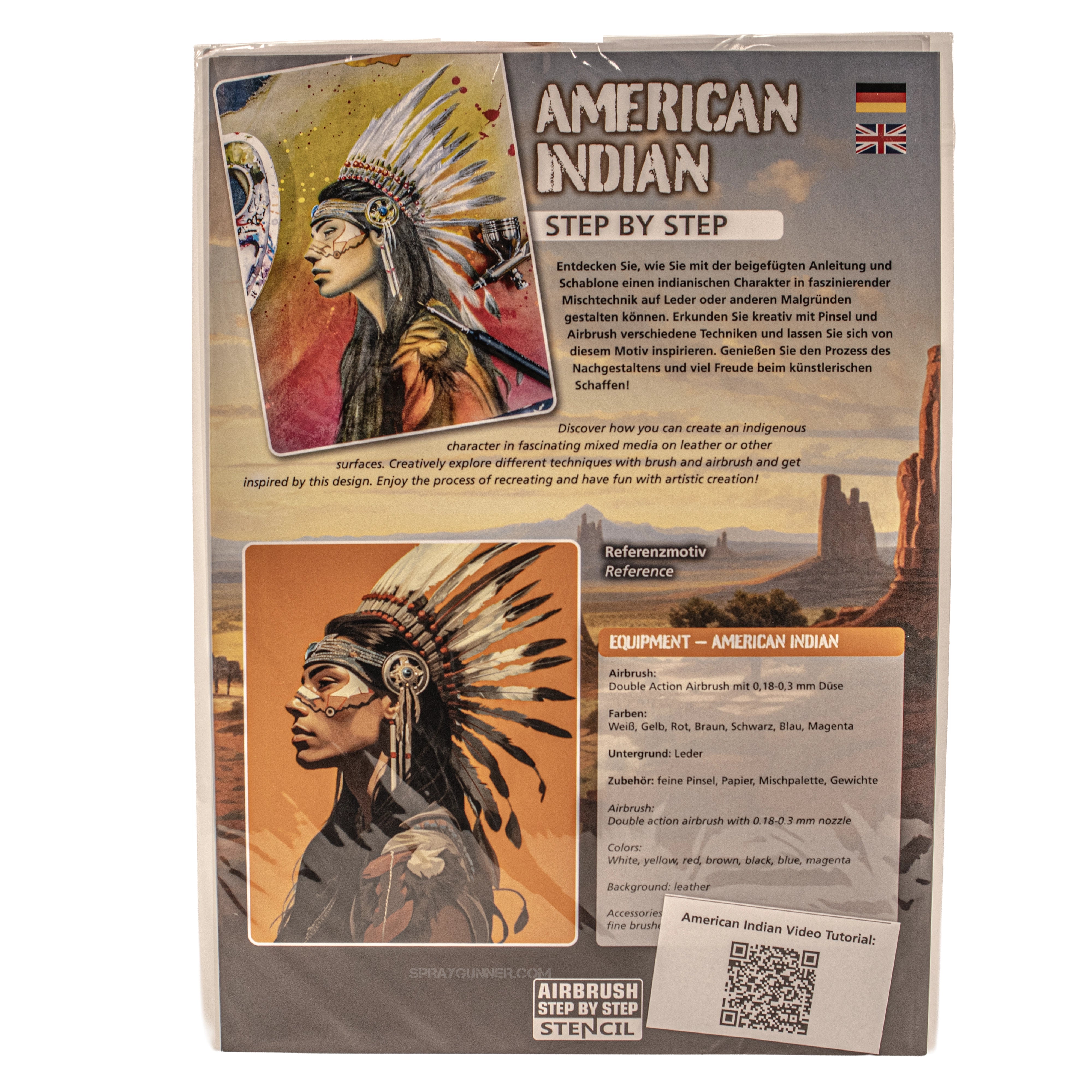Airbrush Step by Step Stencil Set - American Indian