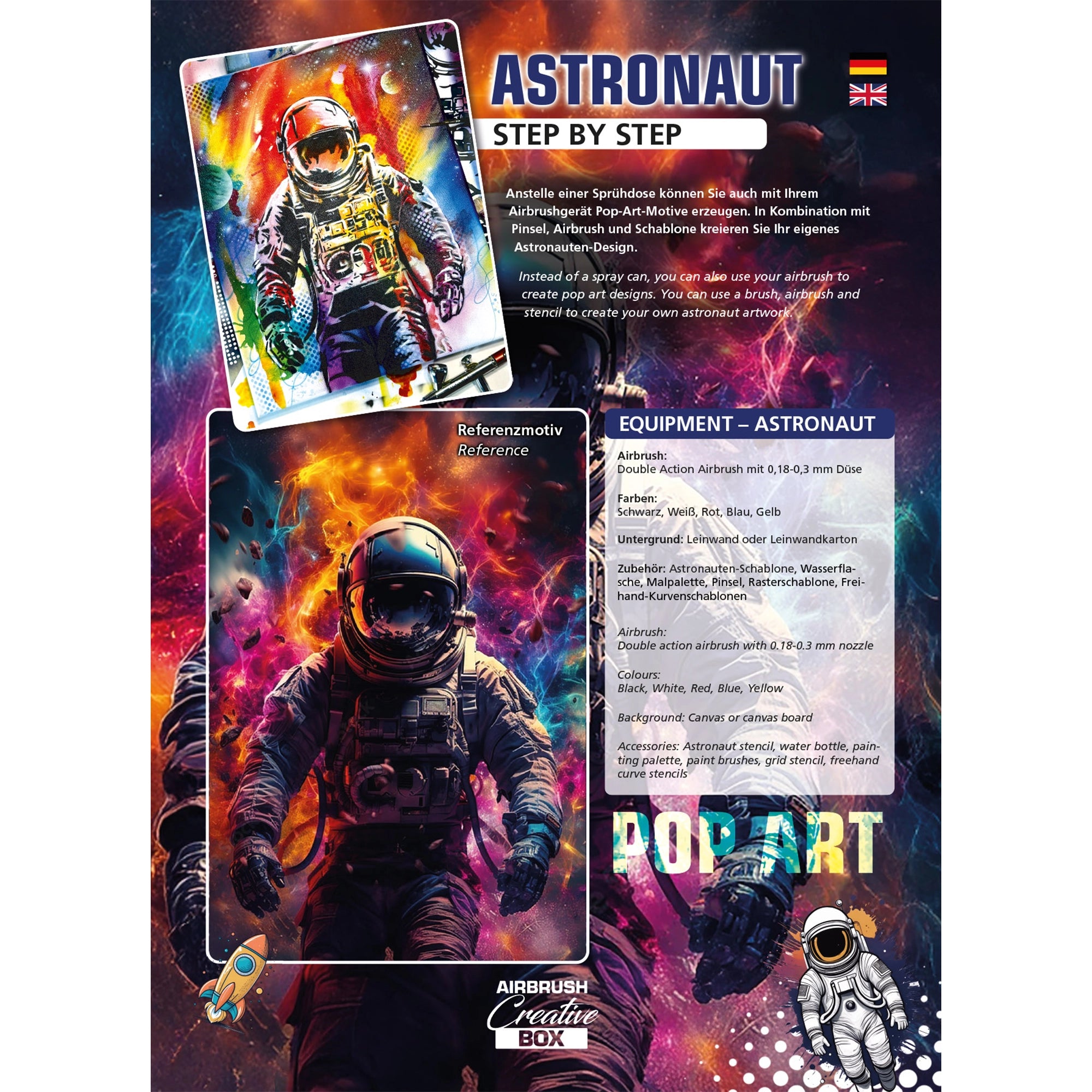 Airbrush Step by Step Stencil Set - Astronaut