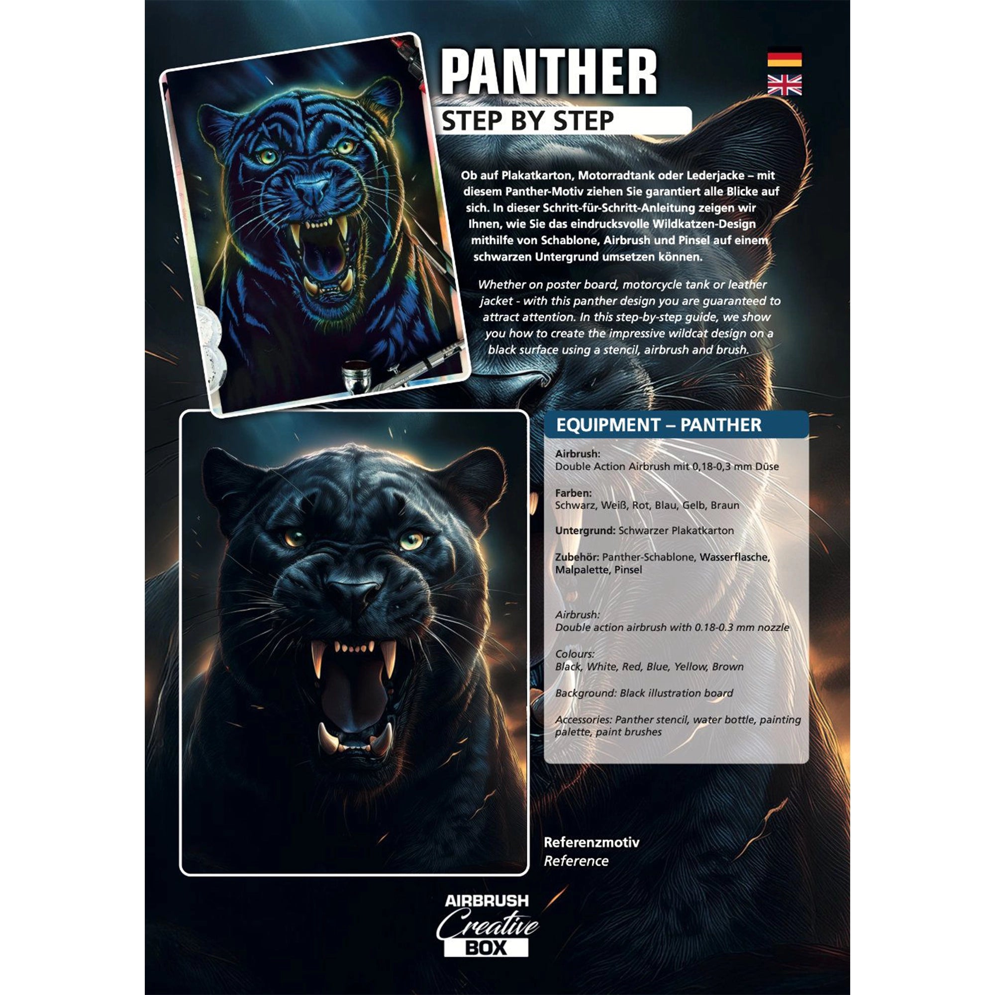 Airbrush Step by Step Stencil Set - Panther