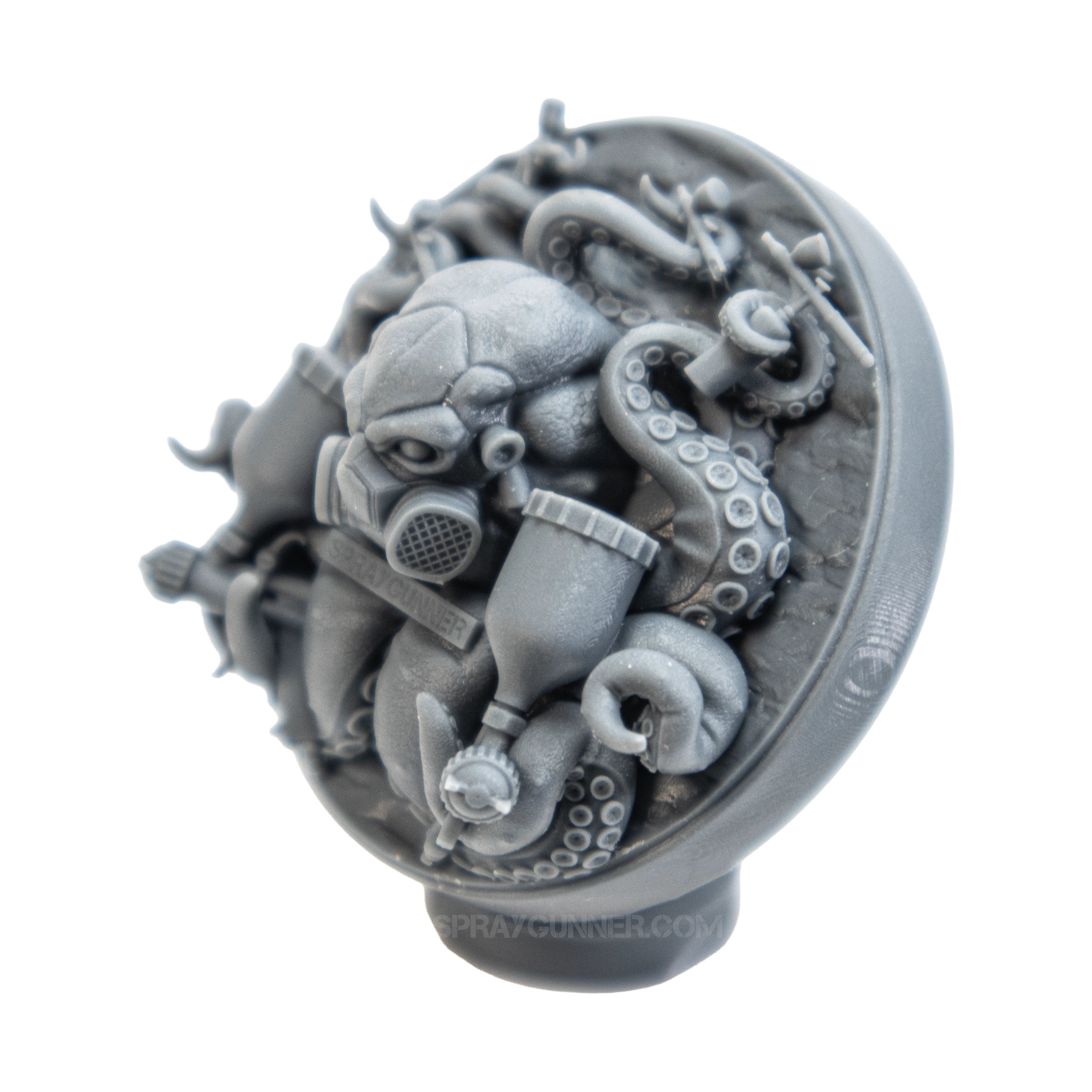 NO-NAME Miniatures Atom Medallion 1"x2" Paintable Resin Figure