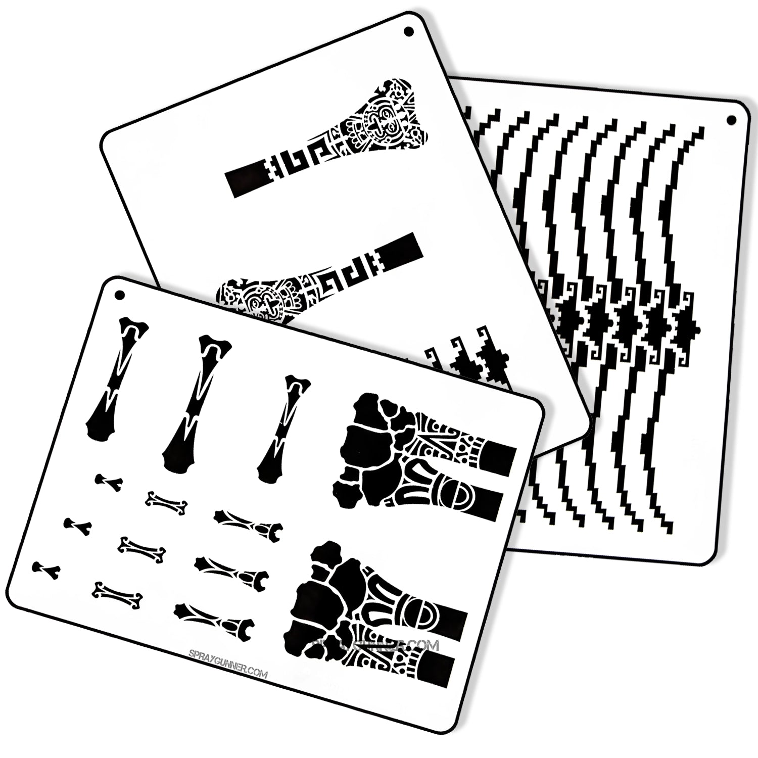 Bones AZTECA STENCIL SET for airbrush and spray paint - Urbanlystore