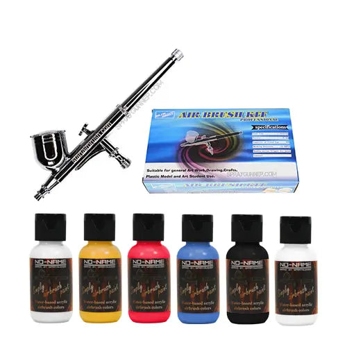 Affordable Gravity-Feed Airbrush with Essential Primary Color Paint Set By NO-NAME Brand NO-NAME brand