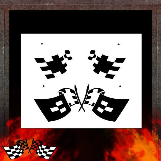Air Shot Stencil: Racing Flag 1 - Urbanlystore