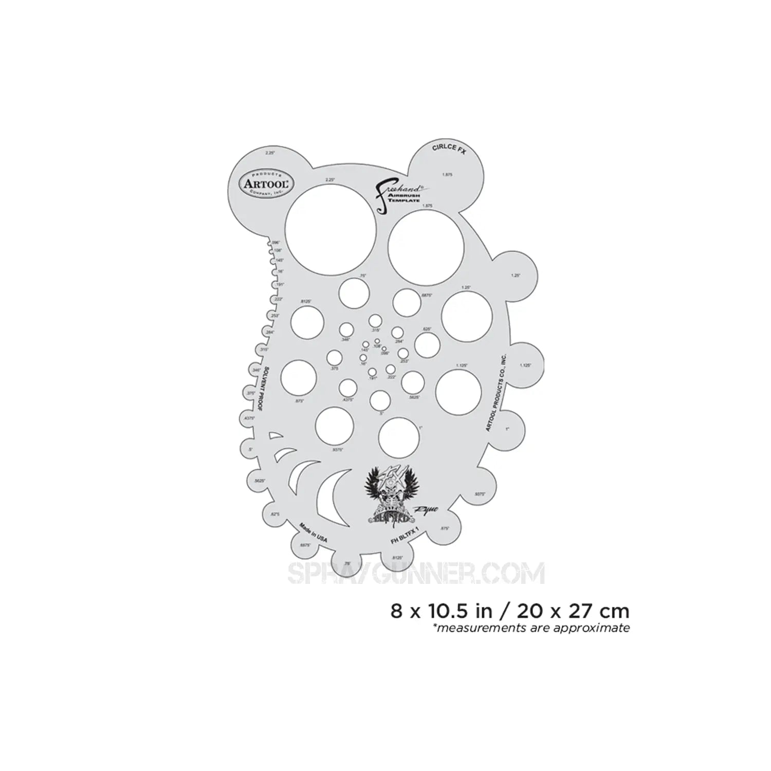 Artool Blasted FX Circle FXFreehand Airbrush Template by Ryan "Ryno" Templeton Artool