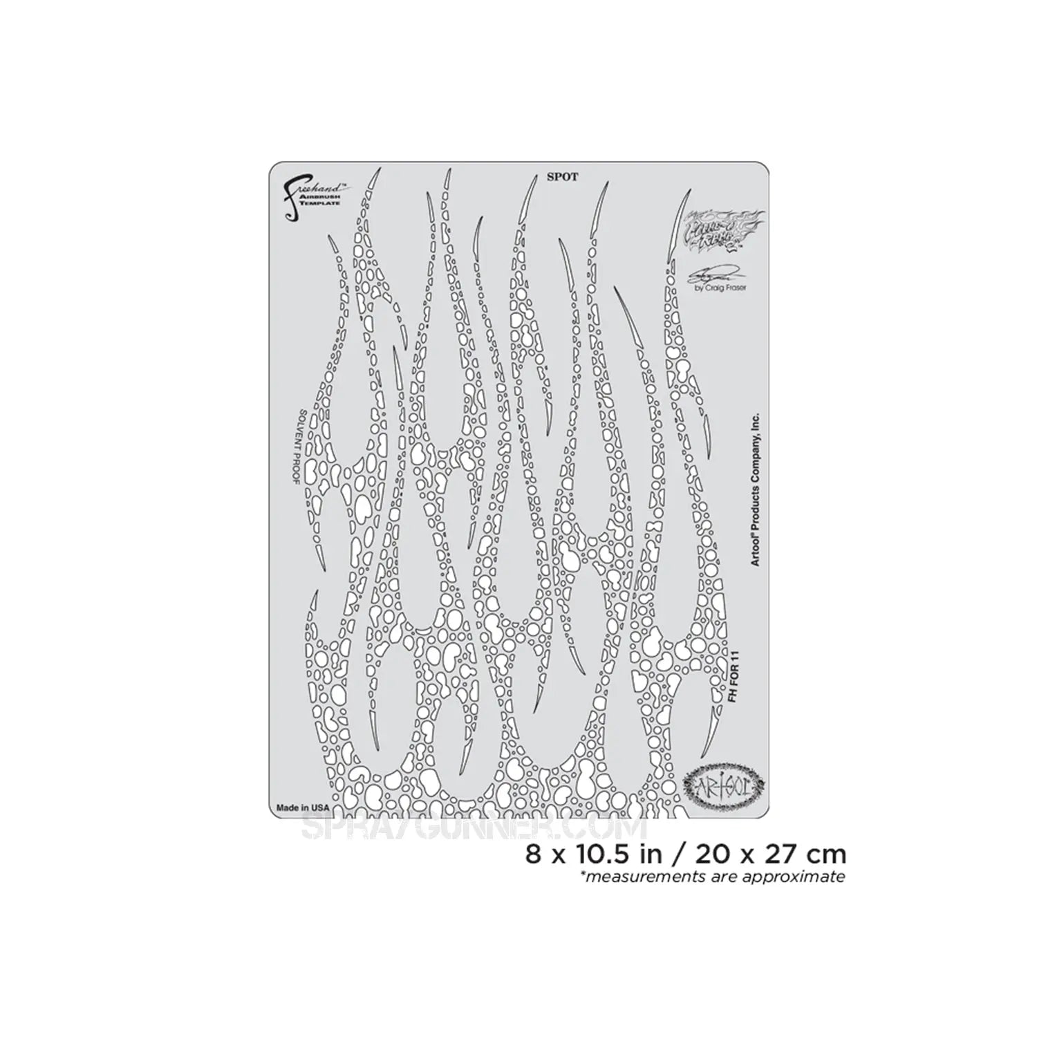 Artool Flame-o-rama 2 Spot Freehand Airbrush Template by Craig Fraser Artool