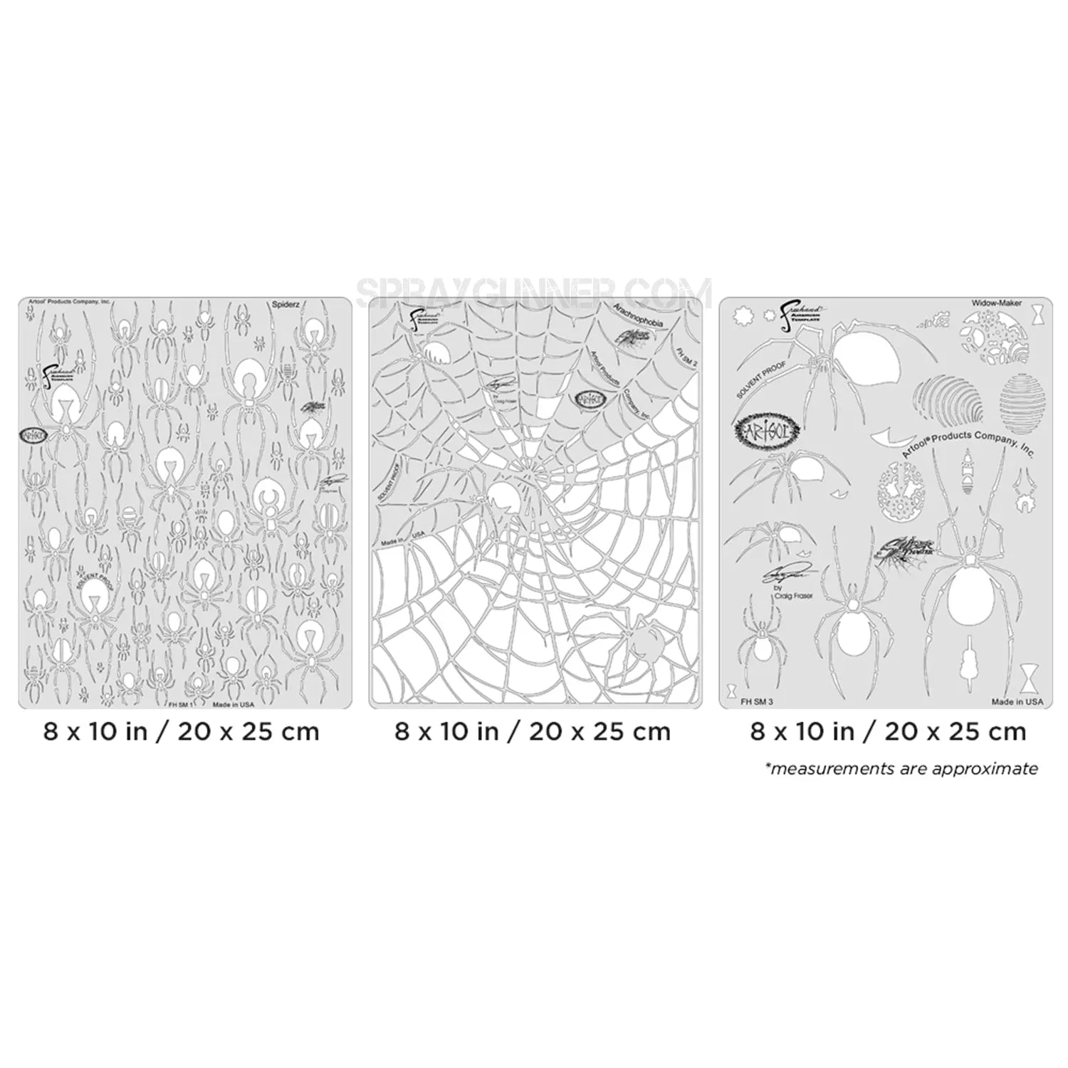 Artool Spider Master Set Freehand Airbrush Template by Craig Fraser Artool