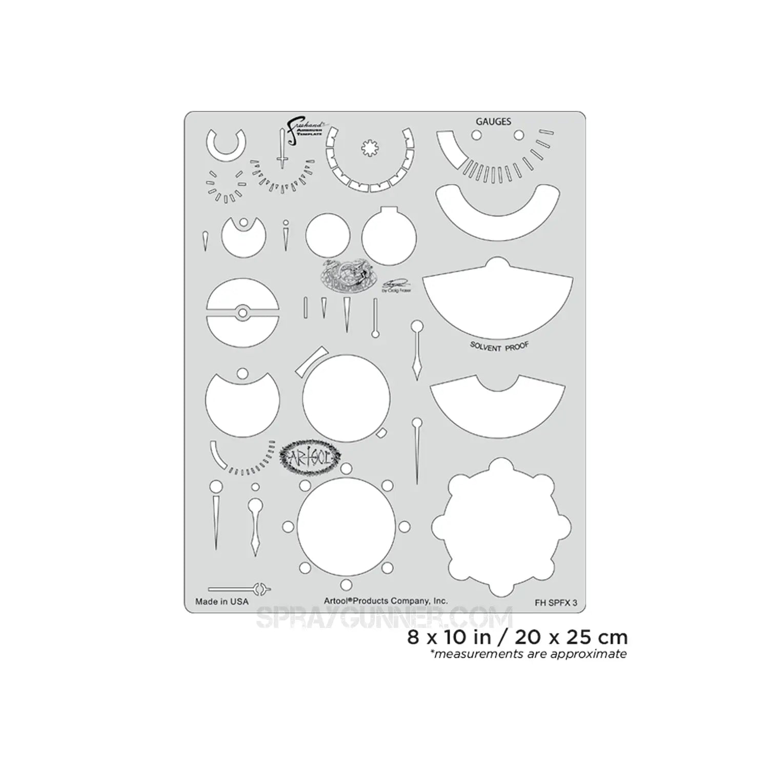 Artool Steampunk FX Gauges Freehand Airbrush Template by Craig Fraser Artool