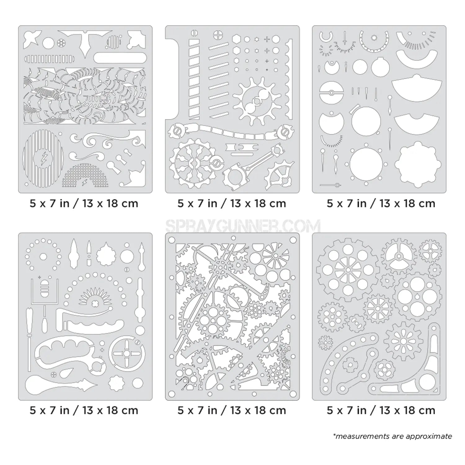 Artool Steampunk FX Mini Series Set Freehand Airbrush Template by Craig Fraser Artool
