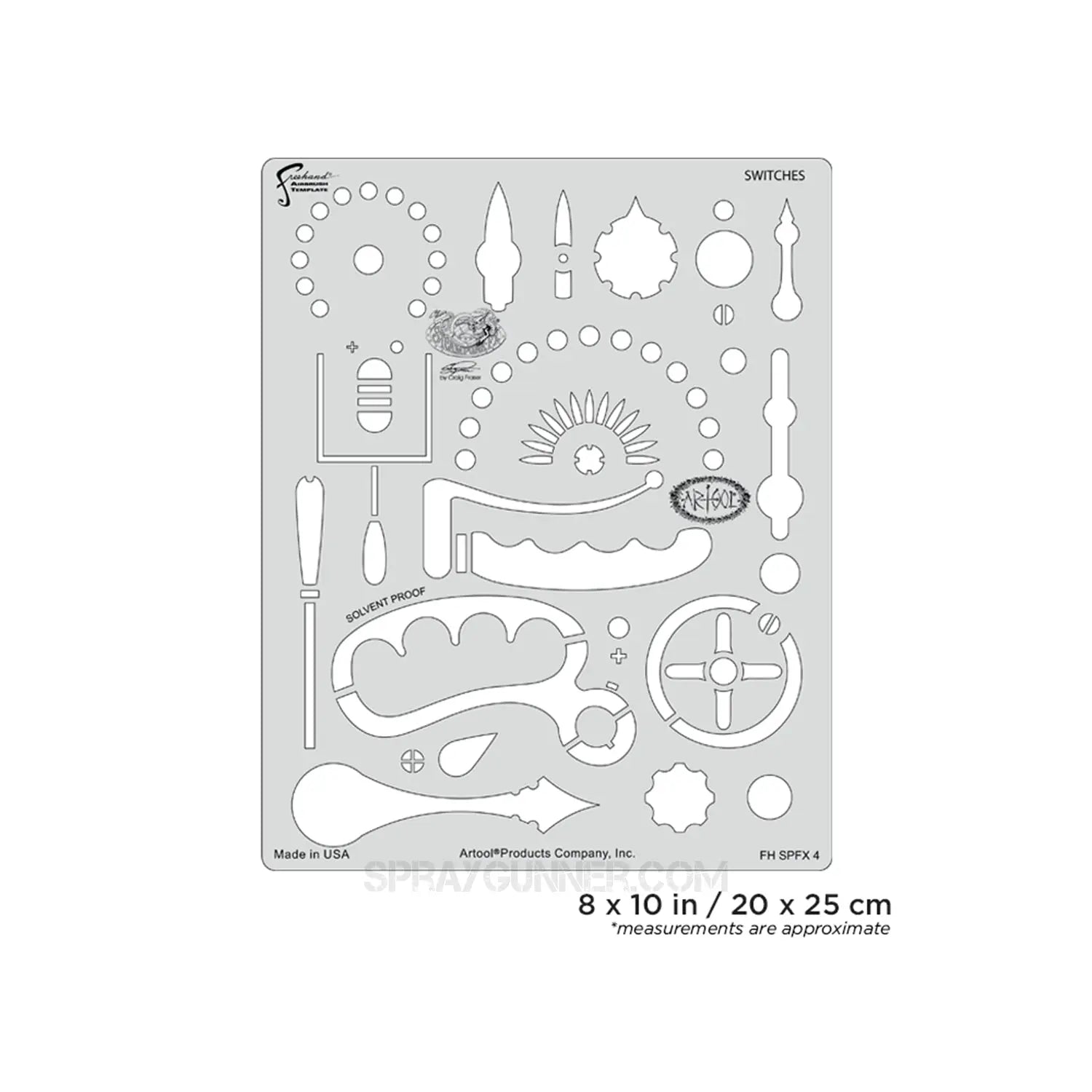 Artool Steampunk FX Switches Freehand Airbrush Template by Craig Fraser Artool