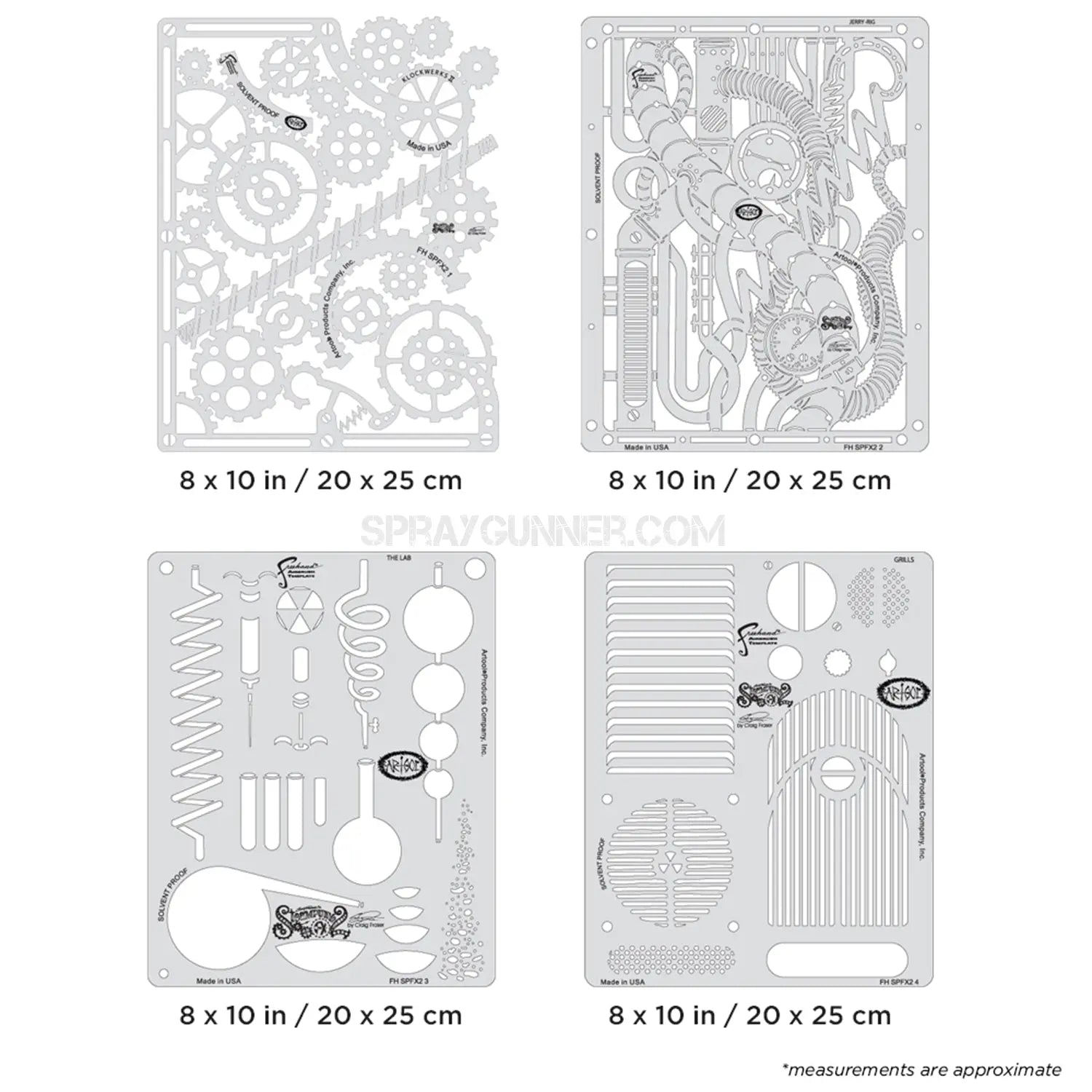 Artool Steampunk FX2 Set Freehand Airbrush Template by Craig Fraser Artool