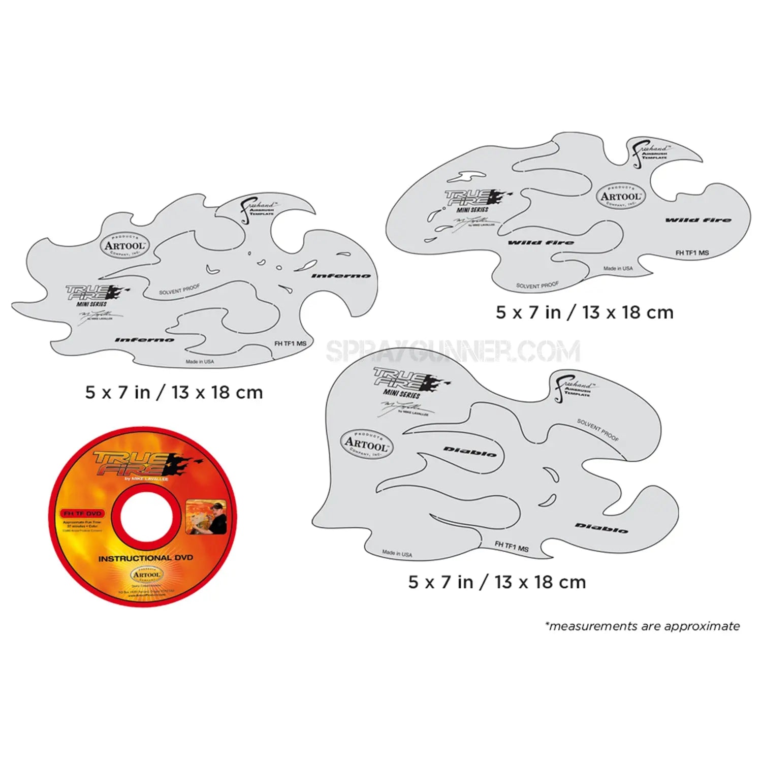 Artool True Fire Mini Series Set Freehand Airbrush Template by Craig Fraser Artool