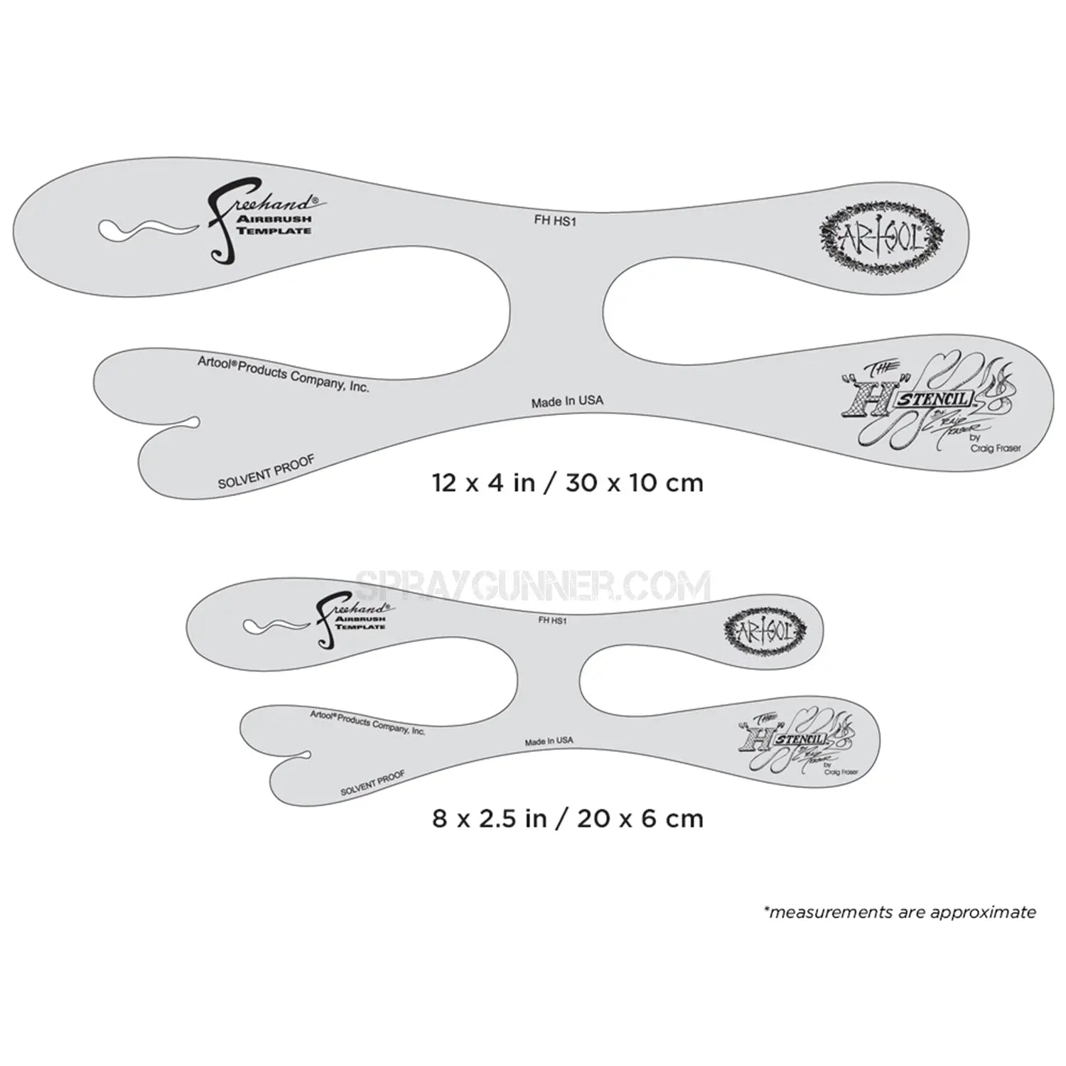 Artool "H" Stencil Freehand Airbrush Template by Craig Fraser Artool