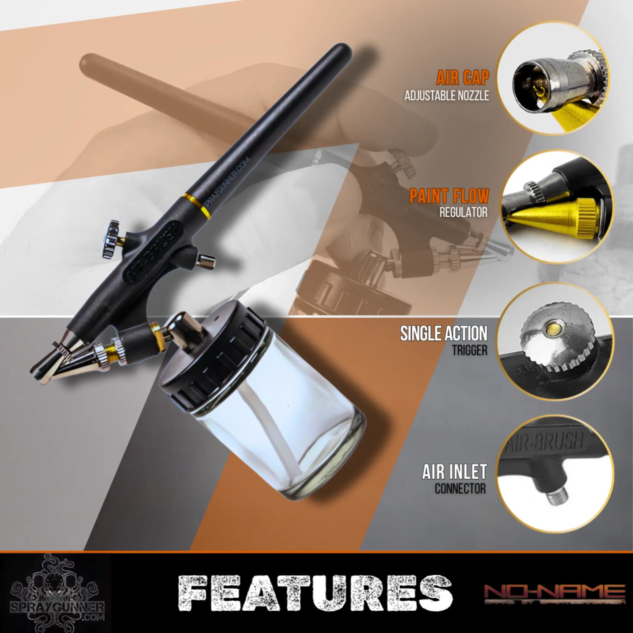 Single Action External Mix airbrush - simple airbrush with less cleaning