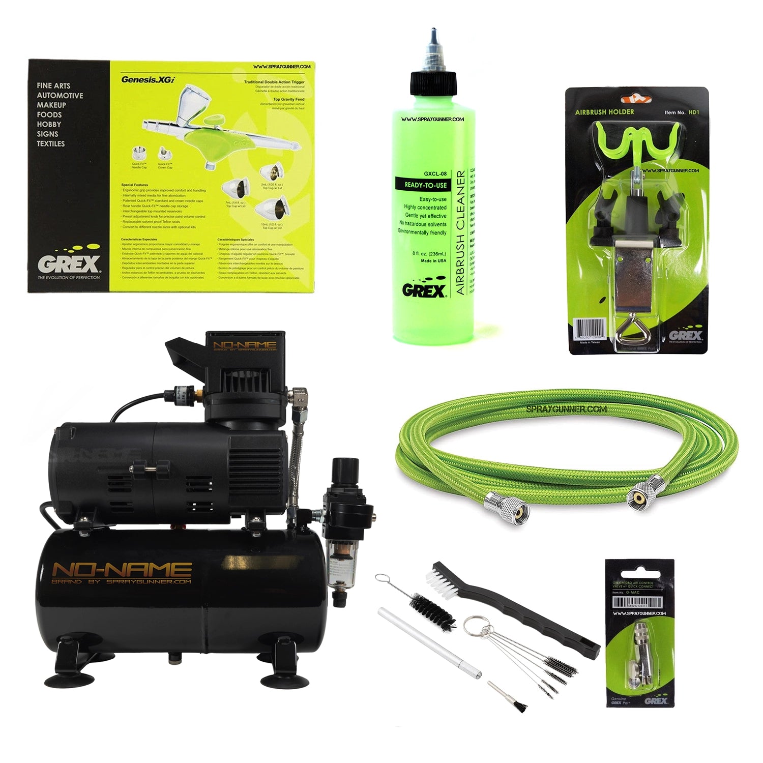 Grex Gravity Feed Genesis Airbrush + Tooty Compressor Combo - Urbanlystore