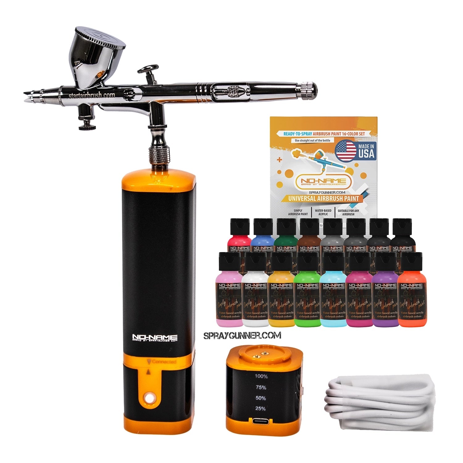 Cordless airbrush battery powered compressor with airbrush kit + Chromaair Pastel Paint Set NO-NAME brand at Urbanlystore
