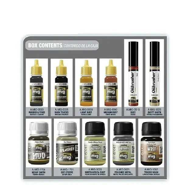 Discounted AMMO by MIG Weathering Sets TRACKS & WHEELS SUPER PACK - Urbanlystore